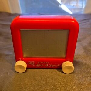 Ohio Art Pocket Etch A Sketch Red Drawing‎ Toy Kids Classic Retro Nostalgic Fun